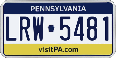 PA license plate LRW5481
