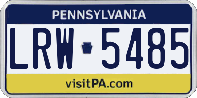 PA license plate LRW5485