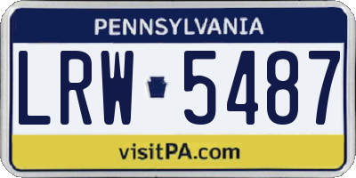 PA license plate LRW5487
