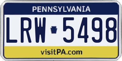 PA license plate LRW5498
