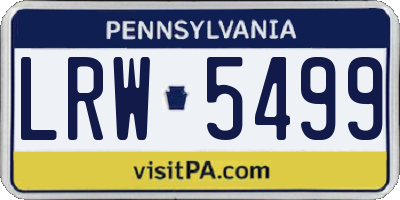 PA license plate LRW5499