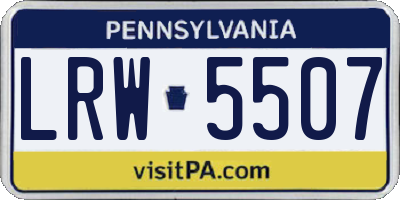 PA license plate LRW5507
