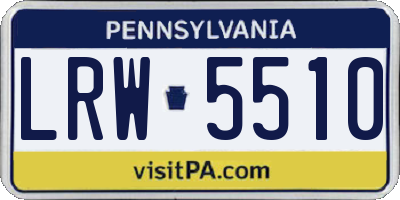 PA license plate LRW5510