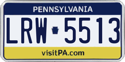 PA license plate LRW5513