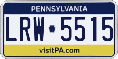 PA license plate LRW5515
