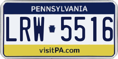 PA license plate LRW5516
