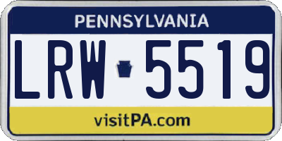 PA license plate LRW5519