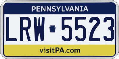 PA license plate LRW5523