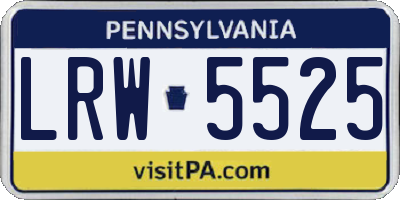 PA license plate LRW5525