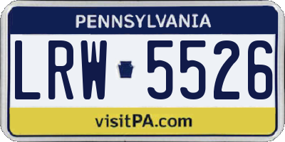 PA license plate LRW5526