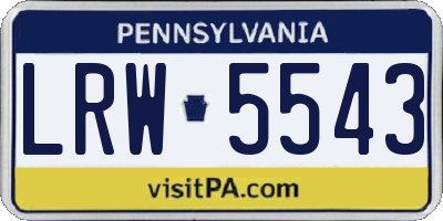 PA license plate LRW5543