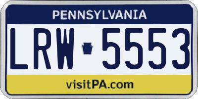 PA license plate LRW5553