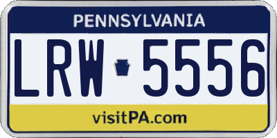 PA license plate LRW5556