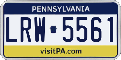 PA license plate LRW5561
