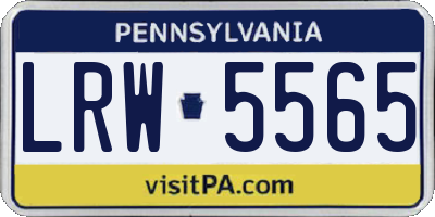 PA license plate LRW5565