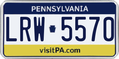 PA license plate LRW5570