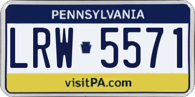 PA license plate LRW5571
