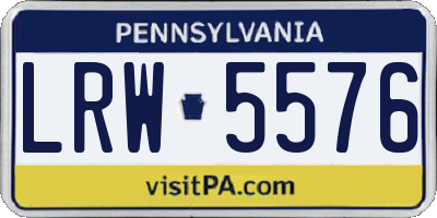 PA license plate LRW5576