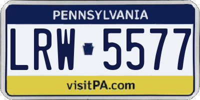 PA license plate LRW5577