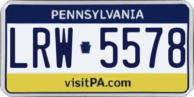 PA license plate LRW5578