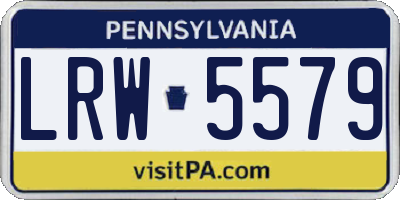 PA license plate LRW5579
