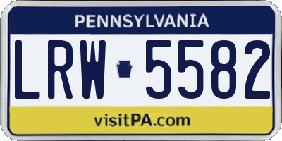 PA license plate LRW5582