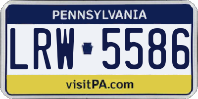 PA license plate LRW5586