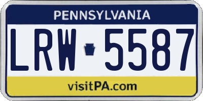PA license plate LRW5587