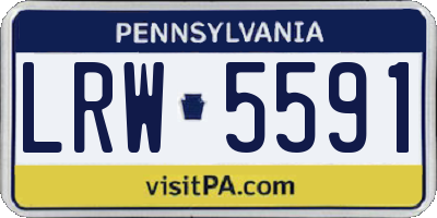 PA license plate LRW5591