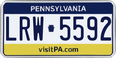 PA license plate LRW5592