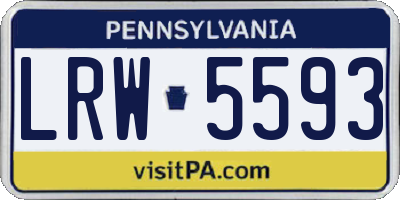 PA license plate LRW5593