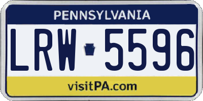 PA license plate LRW5596