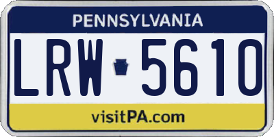 PA license plate LRW5610