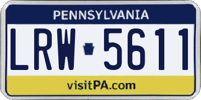 PA license plate LRW5611