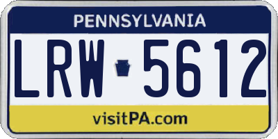 PA license plate LRW5612