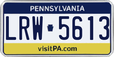 PA license plate LRW5613