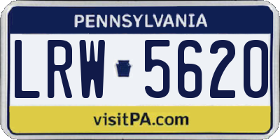 PA license plate LRW5620