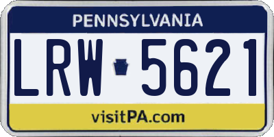 PA license plate LRW5621