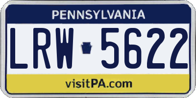 PA license plate LRW5622