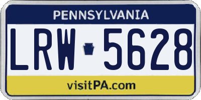 PA license plate LRW5628