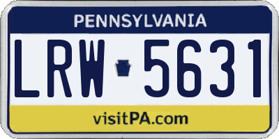 PA license plate LRW5631
