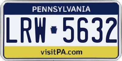 PA license plate LRW5632