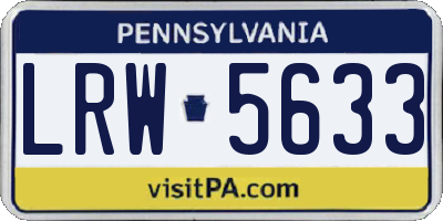 PA license plate LRW5633