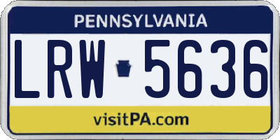 PA license plate LRW5636