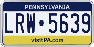 PA license plate LRW5639