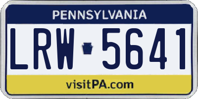 PA license plate LRW5641
