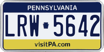 PA license plate LRW5642