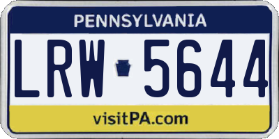 PA license plate LRW5644