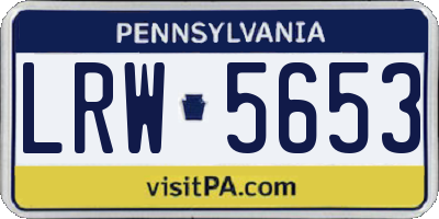 PA license plate LRW5653