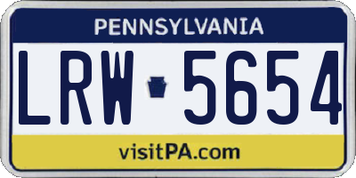PA license plate LRW5654